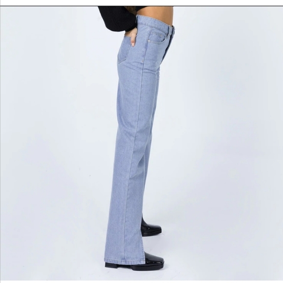 Princess Polly Rosalie Split Ankle Straight Leg Jeans - Picture 3 of 13
